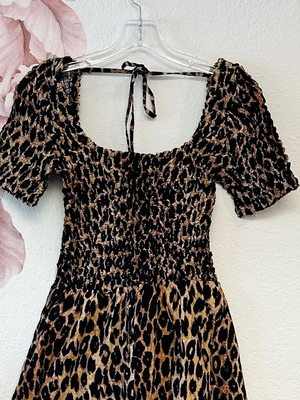 Damson Madder Malinda Smocked Animal Cheetah Midi Dress NWT Size EU 6/ US 2 - Picture 6 of 15